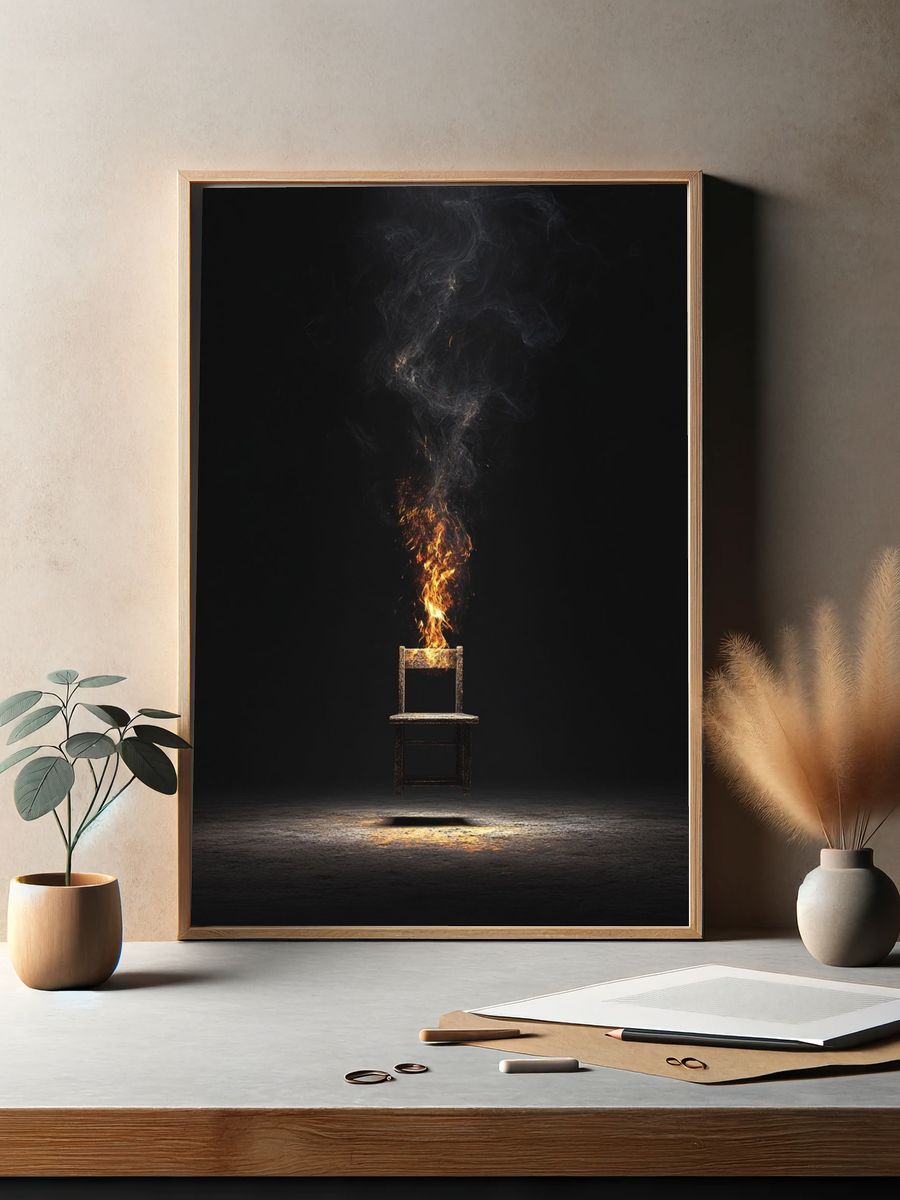 Burning Chair — Fine Art Print. — room view 2