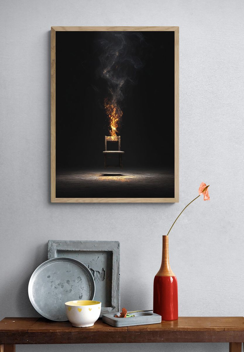 Burning Chair — Fine Art Print. — room view 3