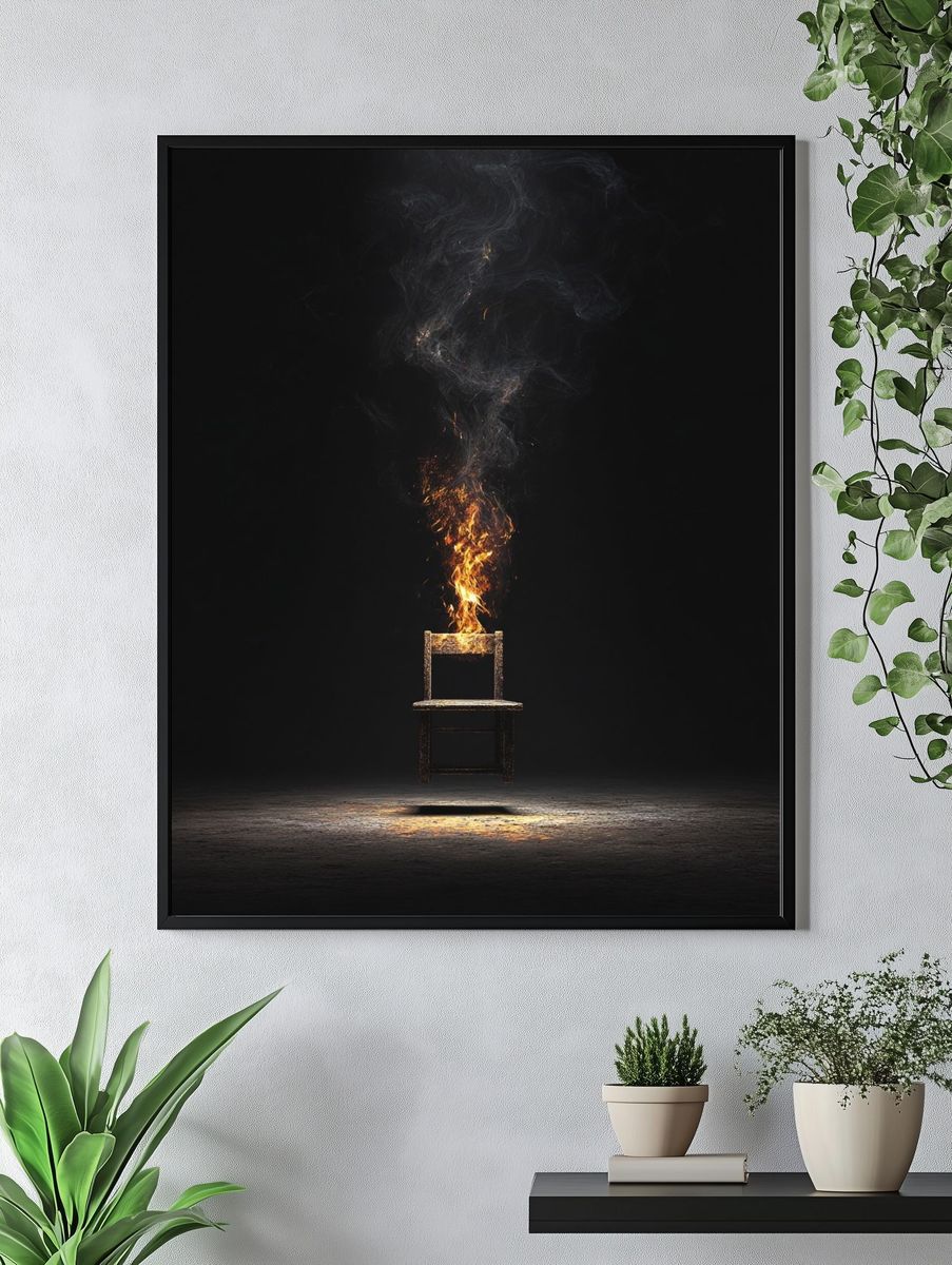 Burning Chair — Fine Art Print. — room view 4