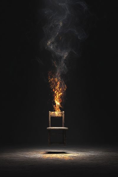 Burning Chair — Fine Art Print. poster print
