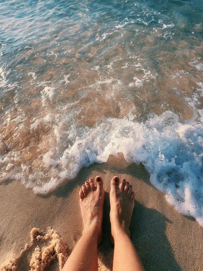 Beach Feet at Shoreline Photography Poster.