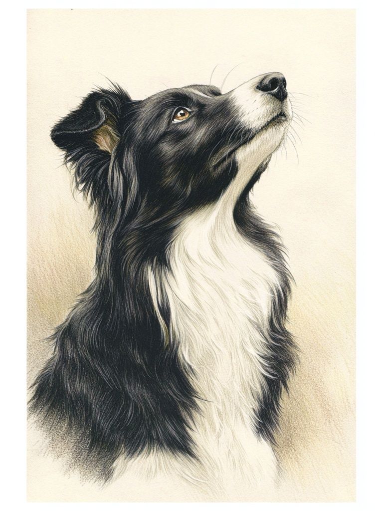 Border Collie Portrait Poster. poster detail