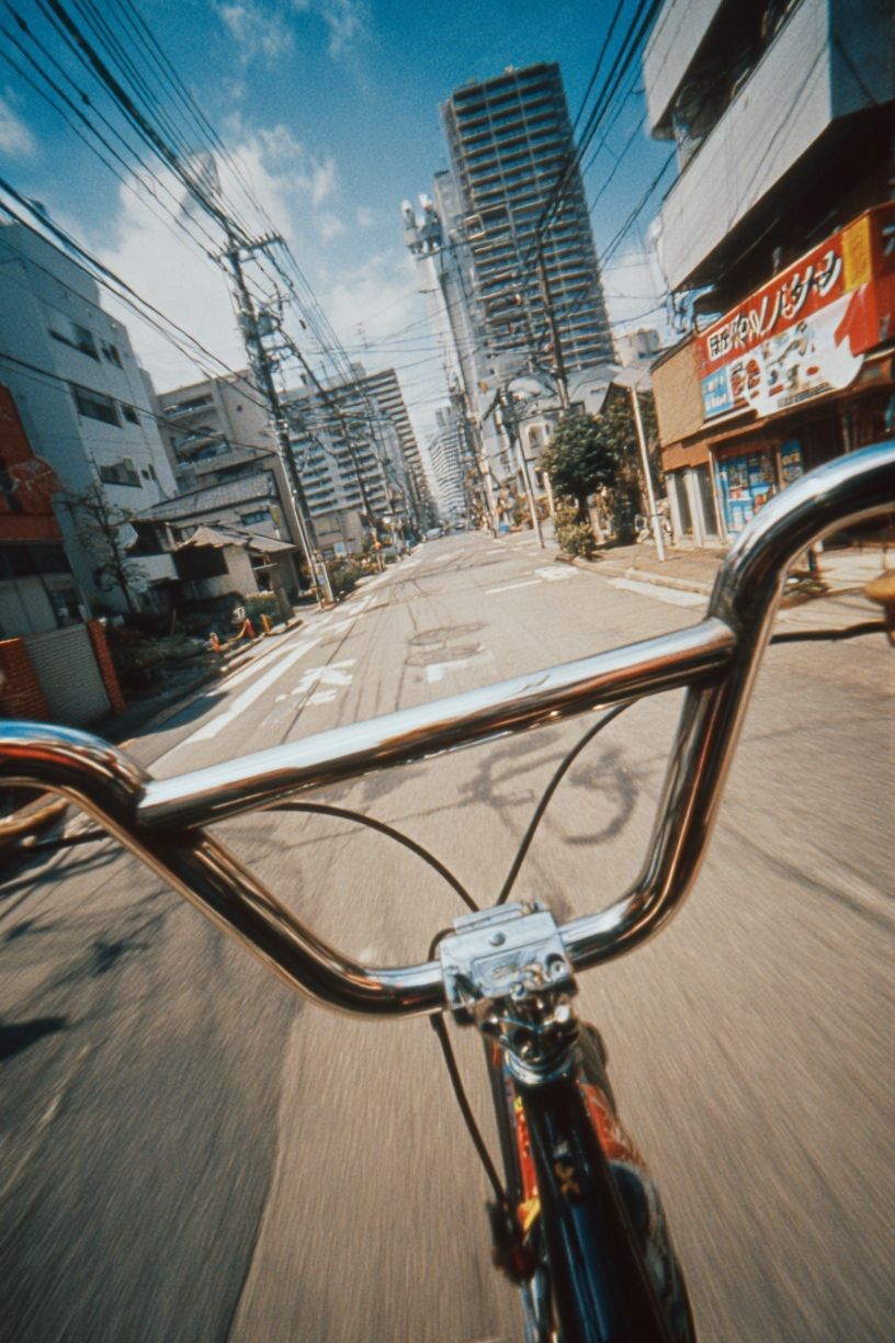 Bicycle Ride Through City Streets Poster. poster detail
