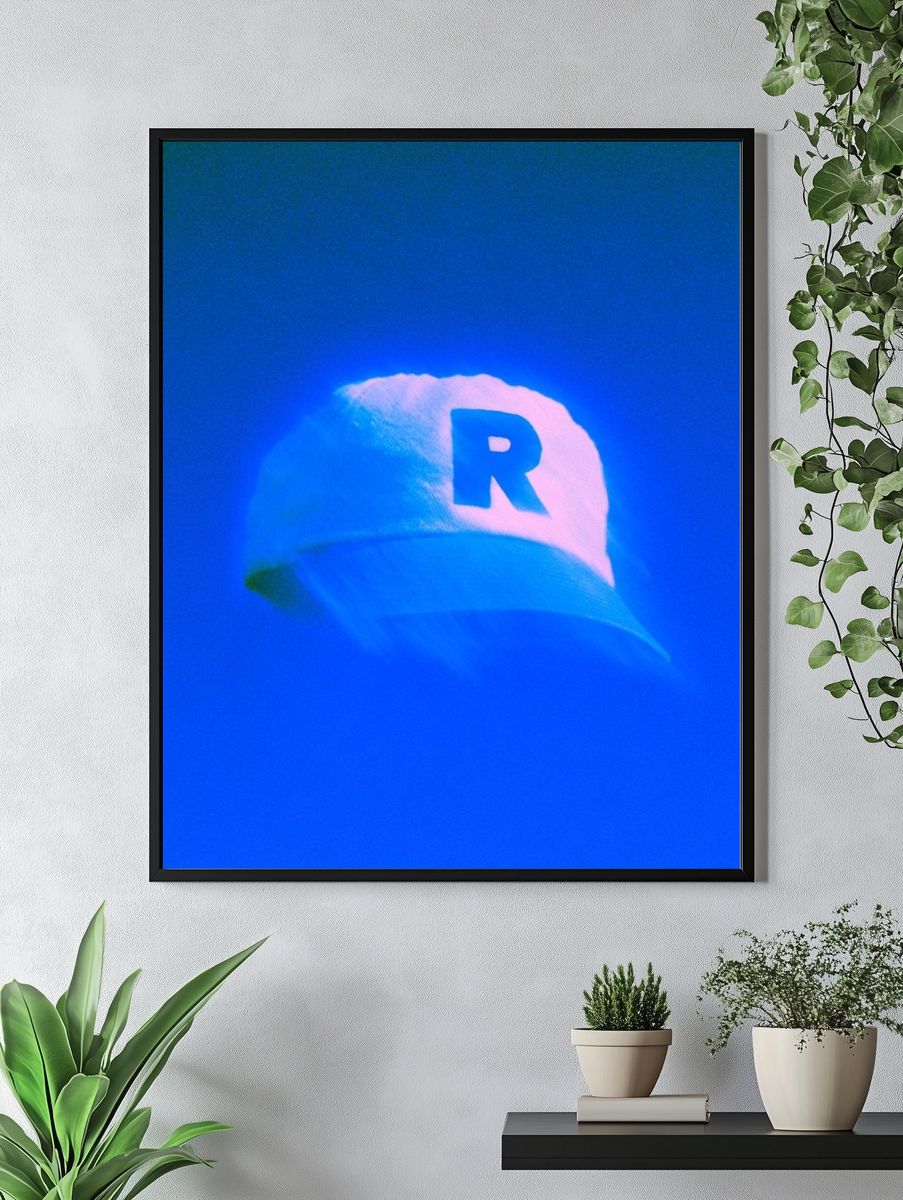Blue Cap R Photography Poster. — room view 4