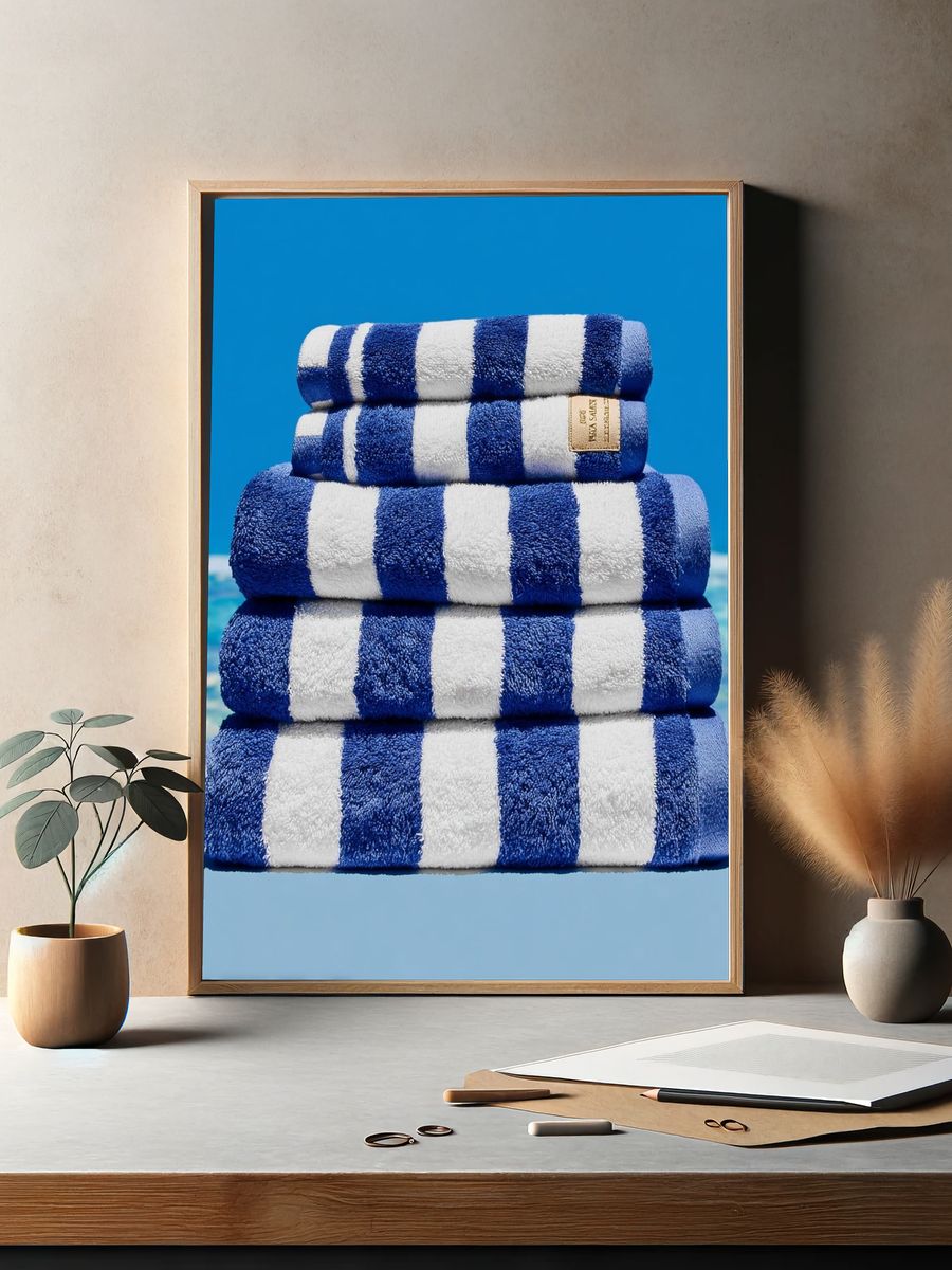 Striped Beach Towels — Summer Print. — room view 2