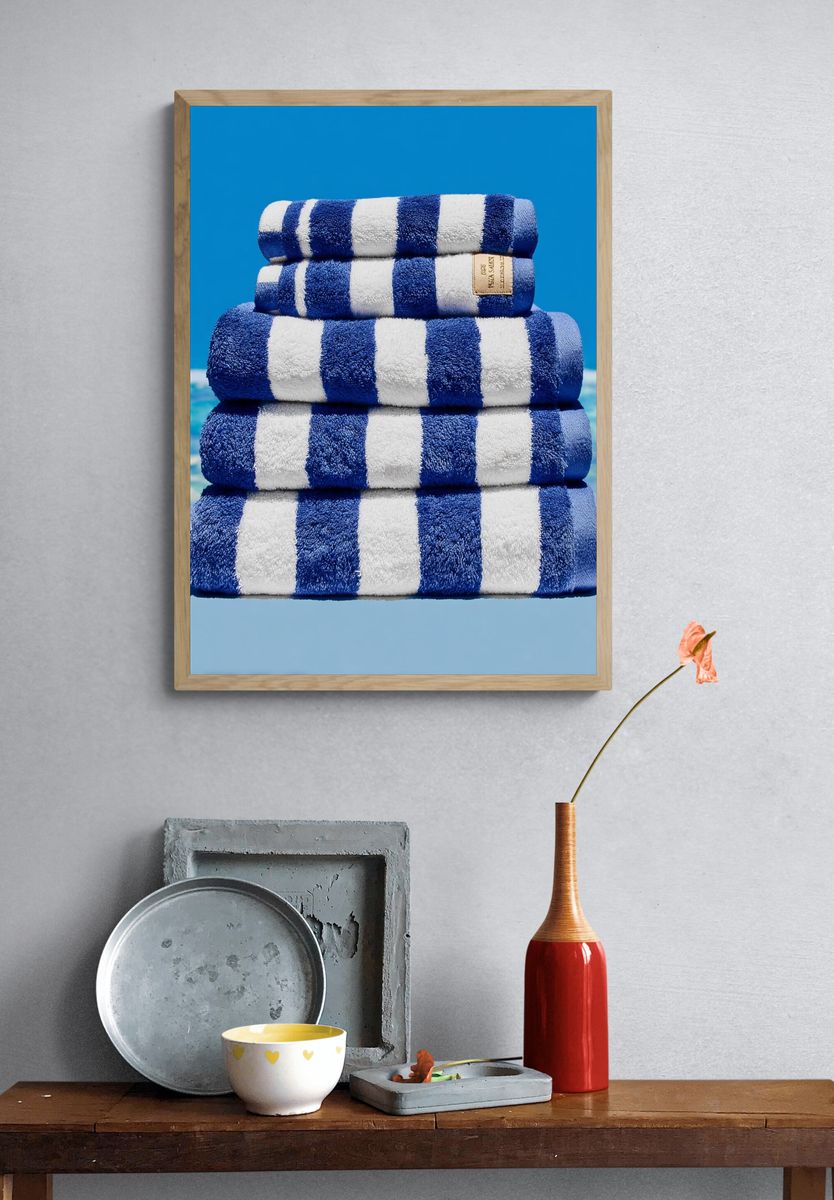Striped Beach Towels — Summer Print. — room view 3