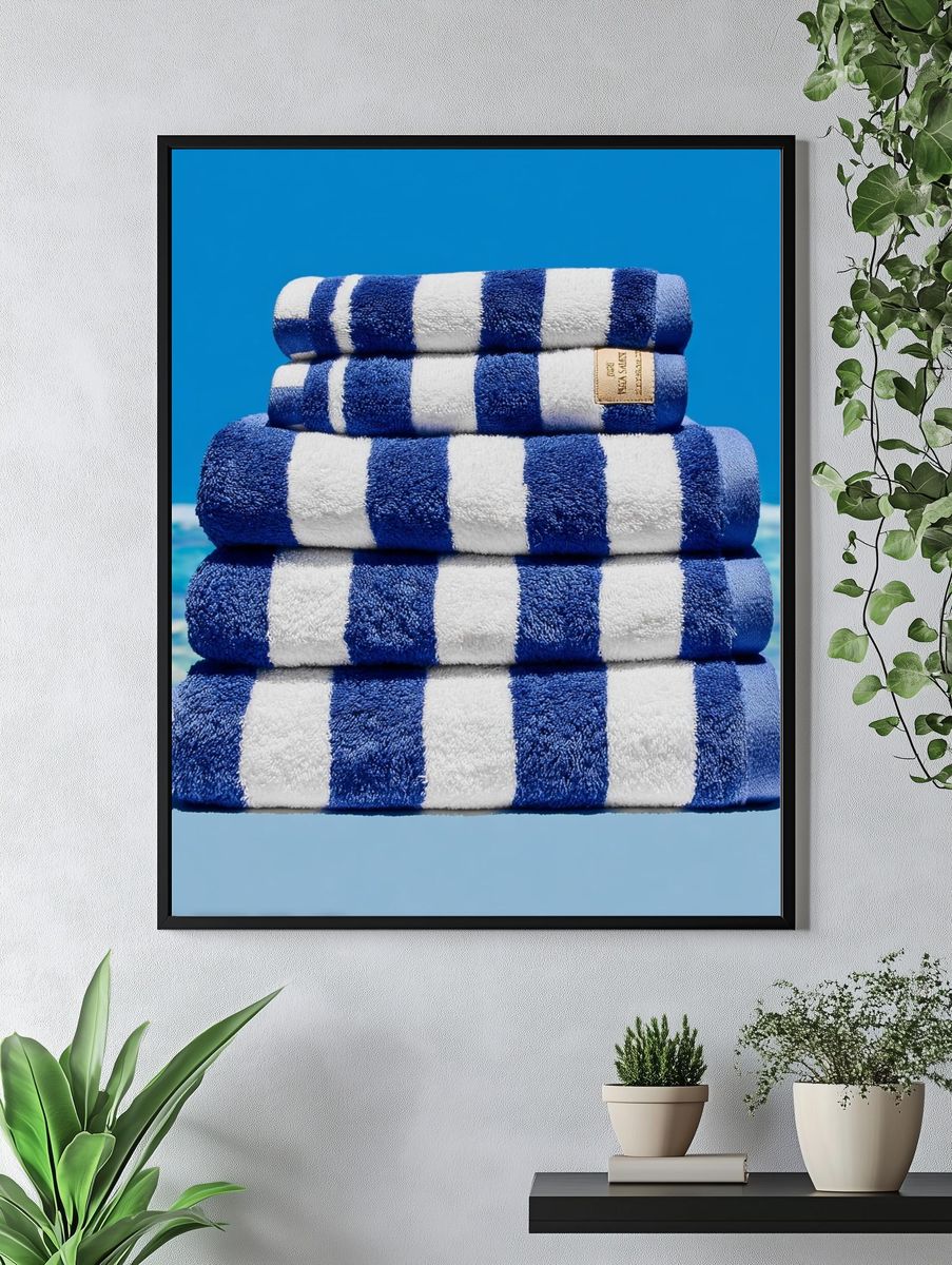 Striped Beach Towels — Summer Print. — room view 4