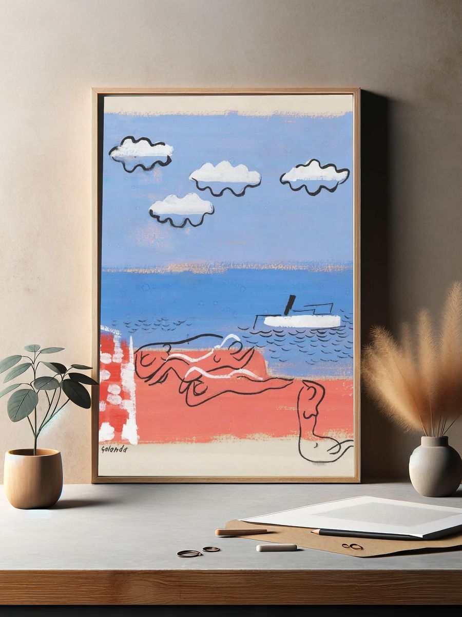 Beach Day — Contemporary Print. — room view 2
