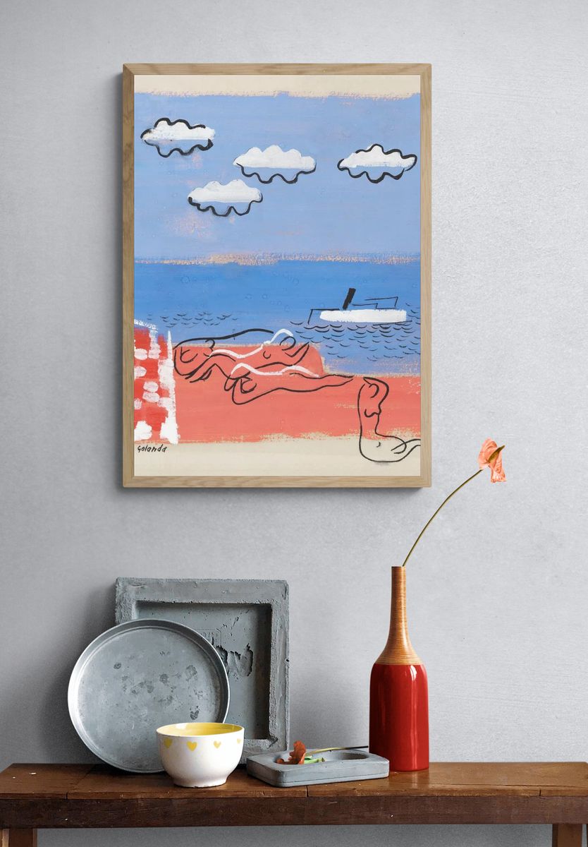 Beach Day — Contemporary Print. — room view 3
