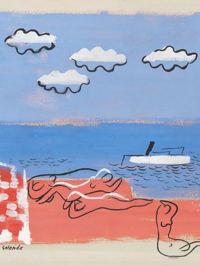 Beach Day — Contemporary Print. poster print