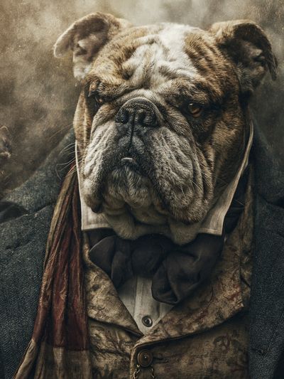 Bulldog Portrait Photography Poster.