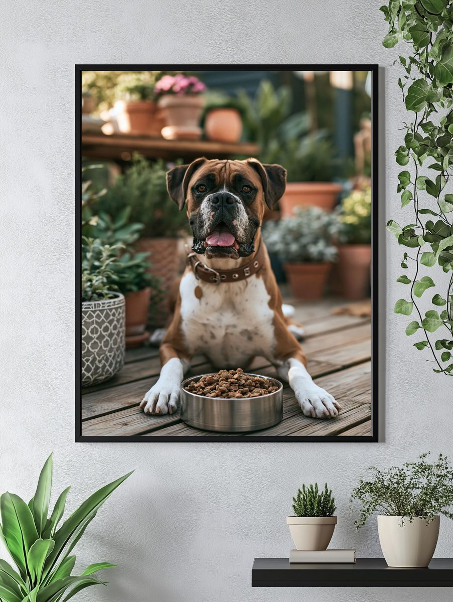 Boxer Dog Portrait Photography Poster. — room view 4