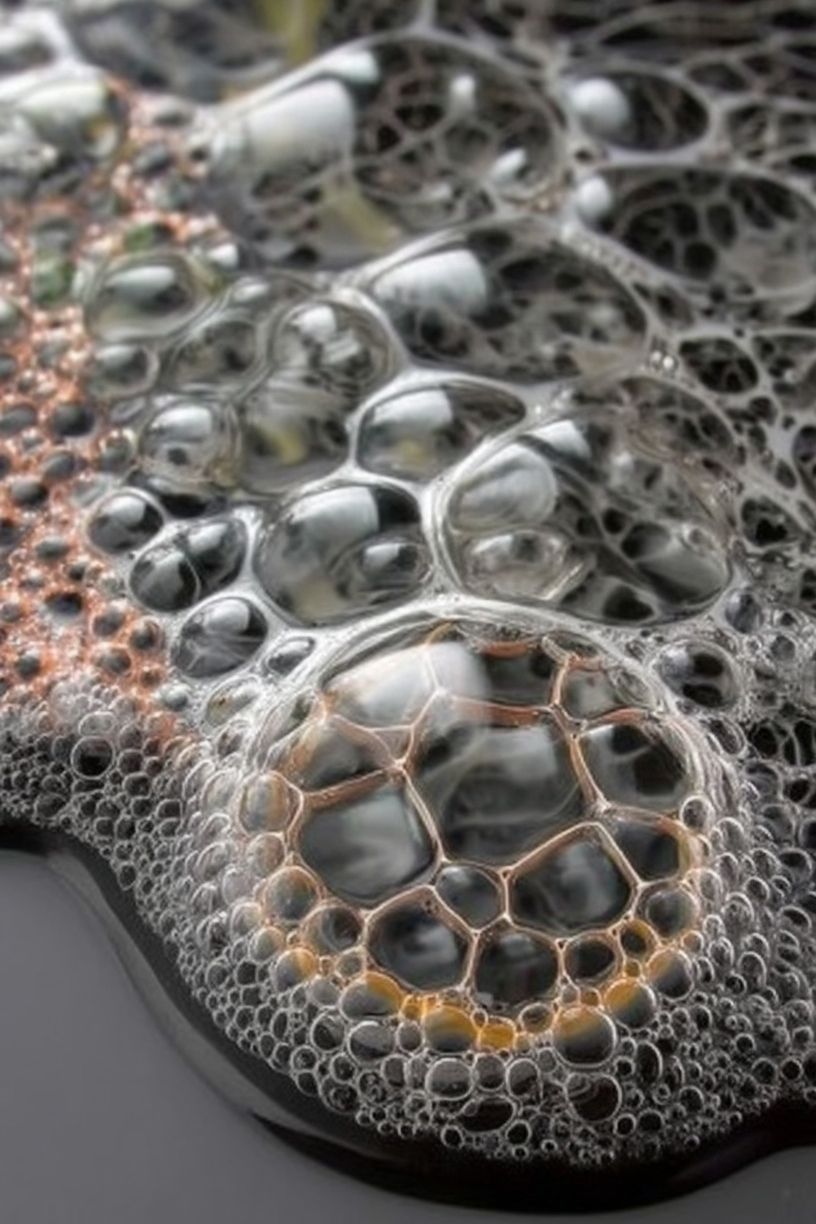Bubbles on Dark Surface — Photography Print. poster — photography art