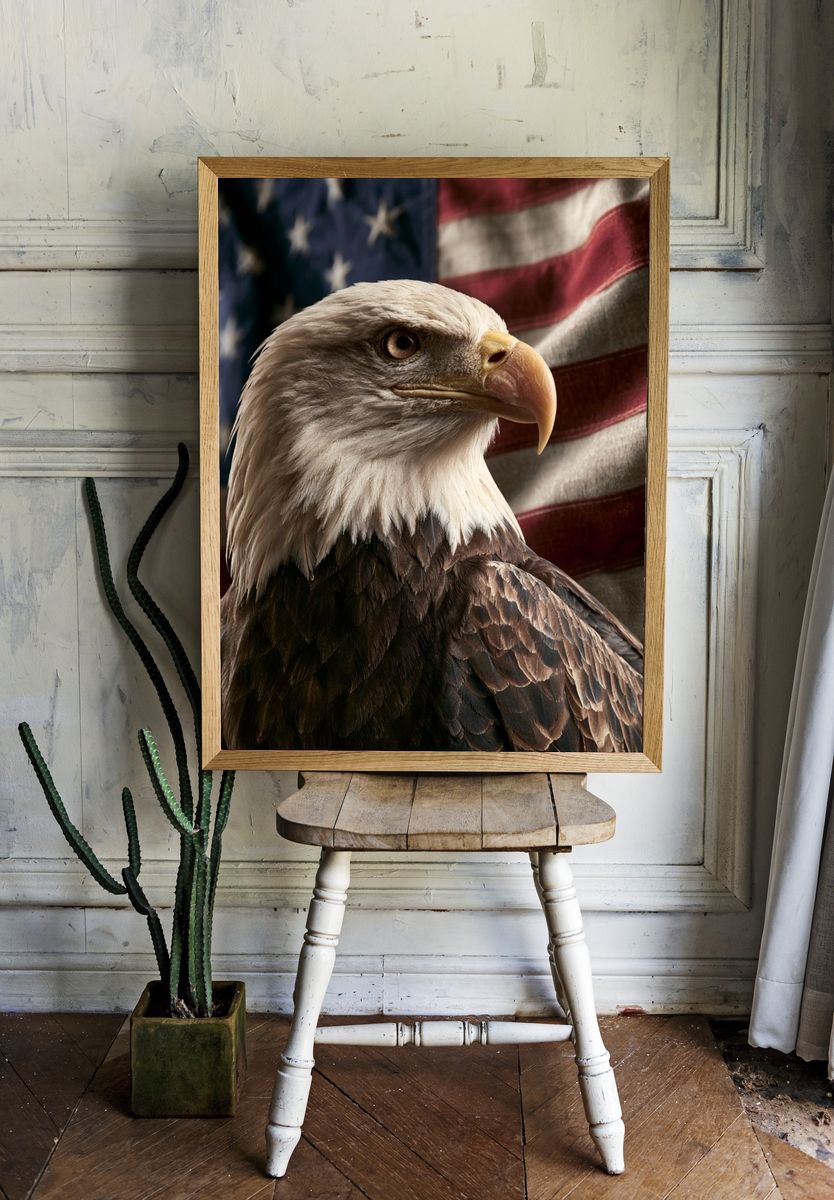 Bald Eagle Portrait Photography Poster. room preview