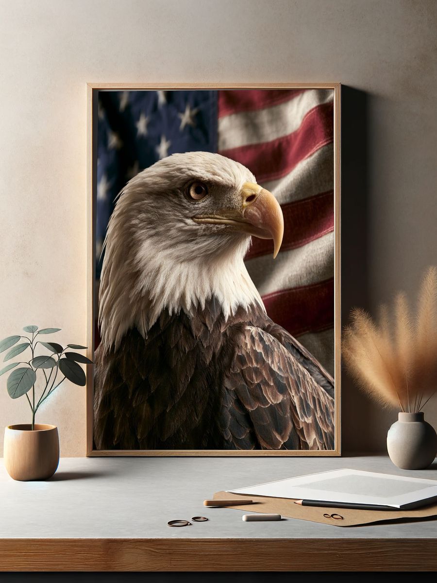 Bald Eagle Portrait Photography Poster. — room view 2