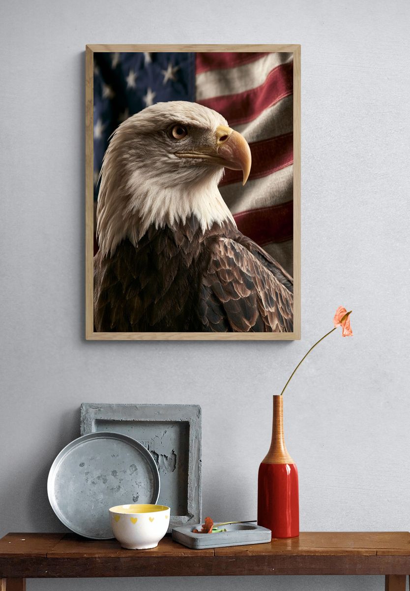 Bald Eagle Portrait Photography Poster. — room view 3