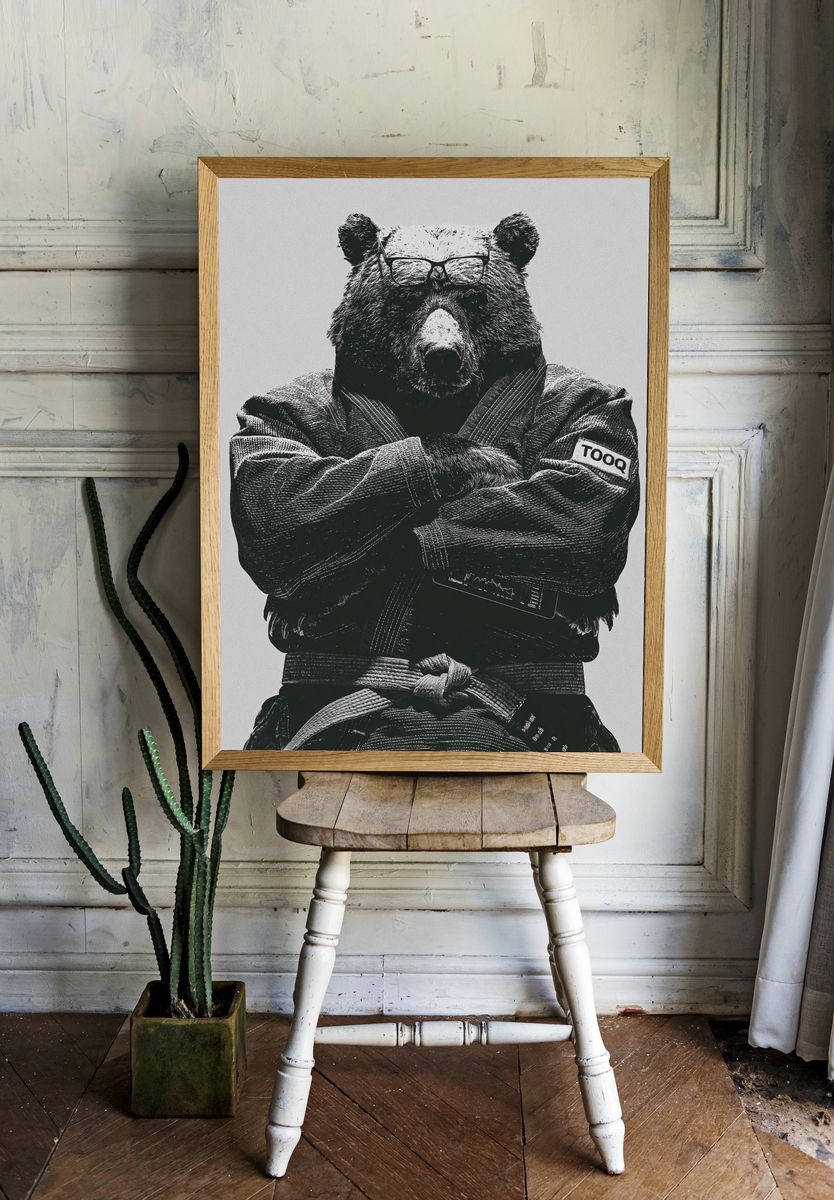 Cool Bear Portrait Print. room preview