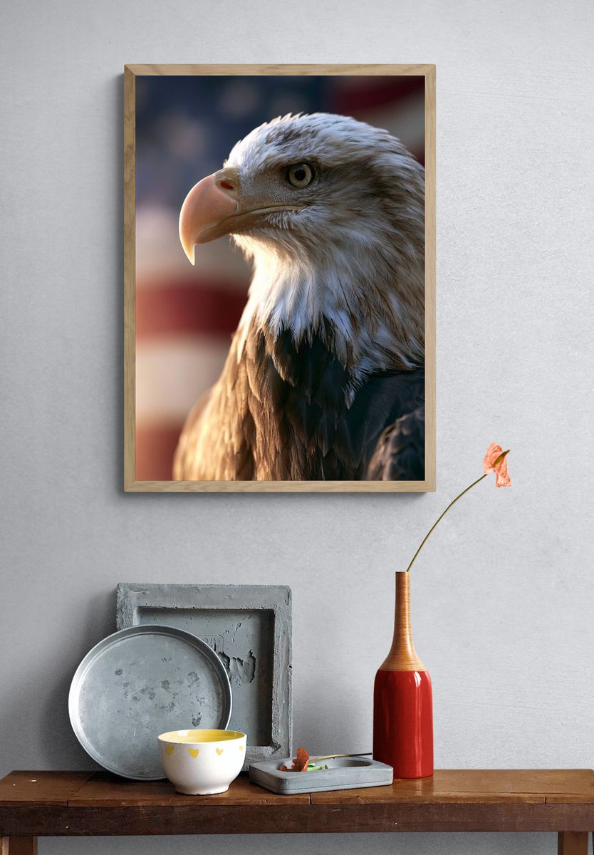 Bald Eagle Portrait Photography Poster. — room view 3