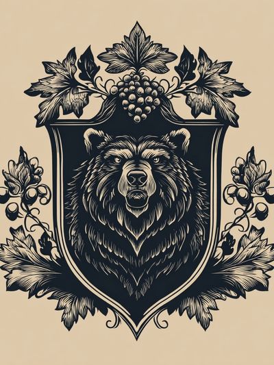 Bear Crest Vintage Print. poster print