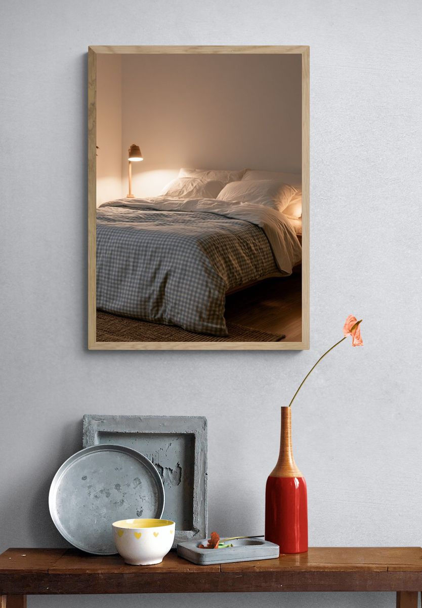 Cozy Minimal Bedroom Poster. — room view 3