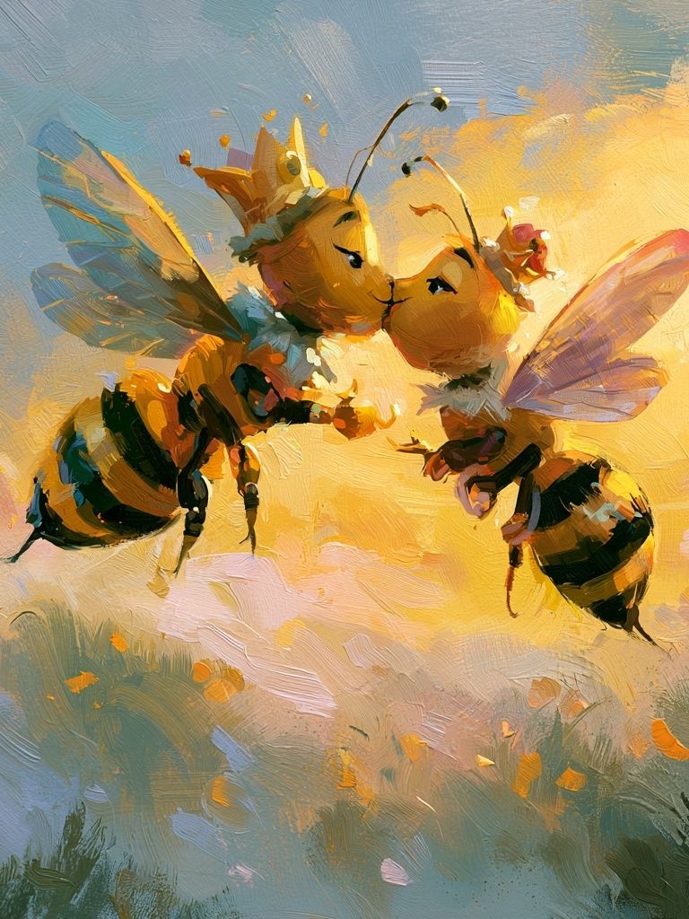 Flying Bees Contemporary Print. poster detail
