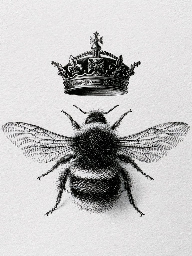 Bee Crown Illustration Poster. poster — illustration art