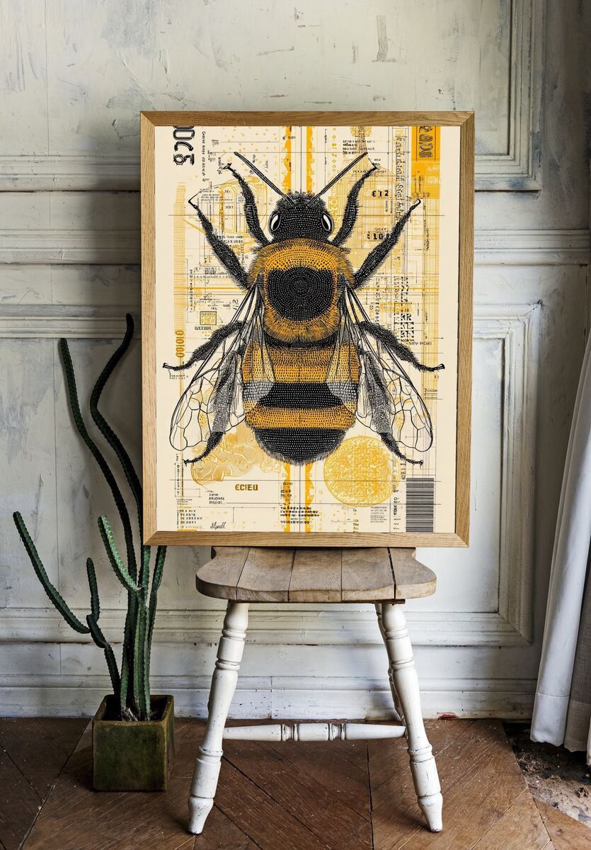 Bee Anatomy — Illustration Print. — room view 1