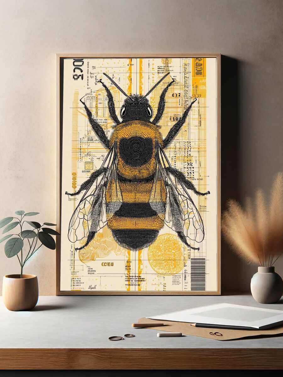 Bee Anatomy — Illustration Print. — room view 2