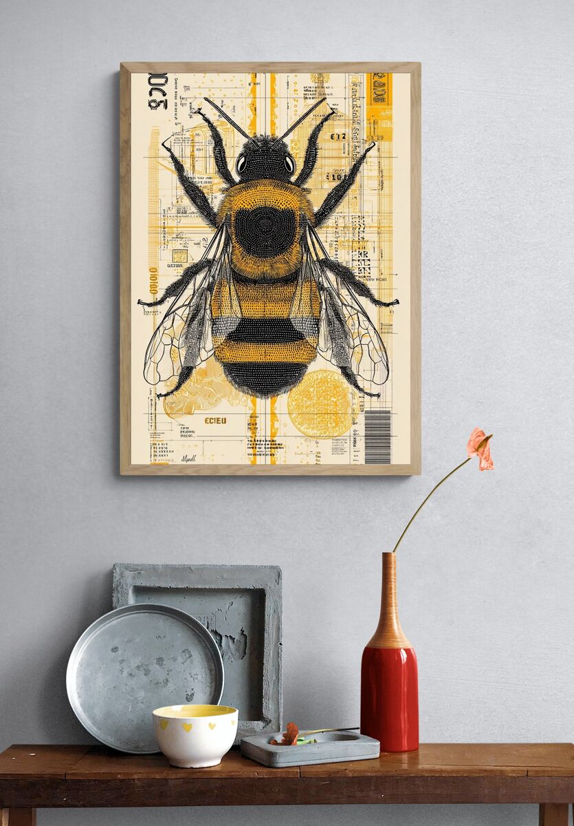 Bee Anatomy — Illustration Print. — room view 3