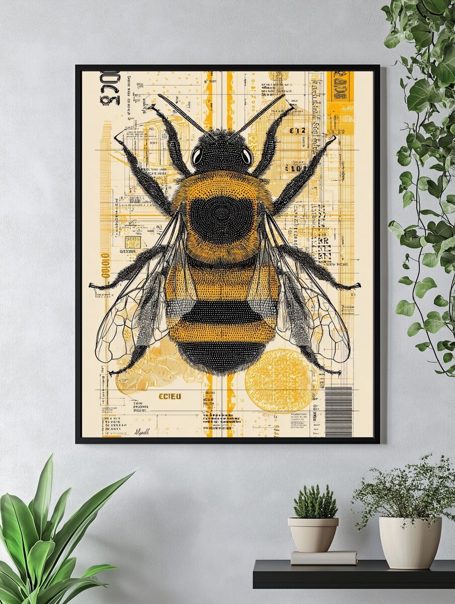 Bee Anatomy — Illustration Print. — room view 4