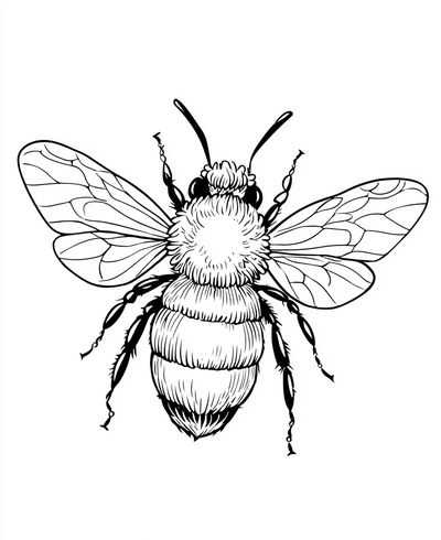Bee — Line Art Print. poster print