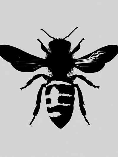 Bee Silhouette Minimalist Print.