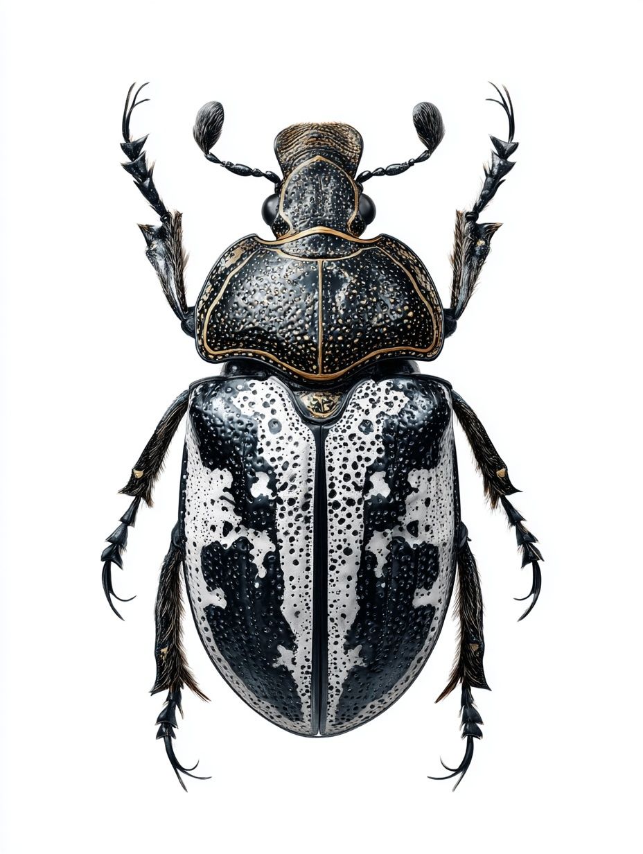 Detailed Beetle Illustration Poster. poster detail
