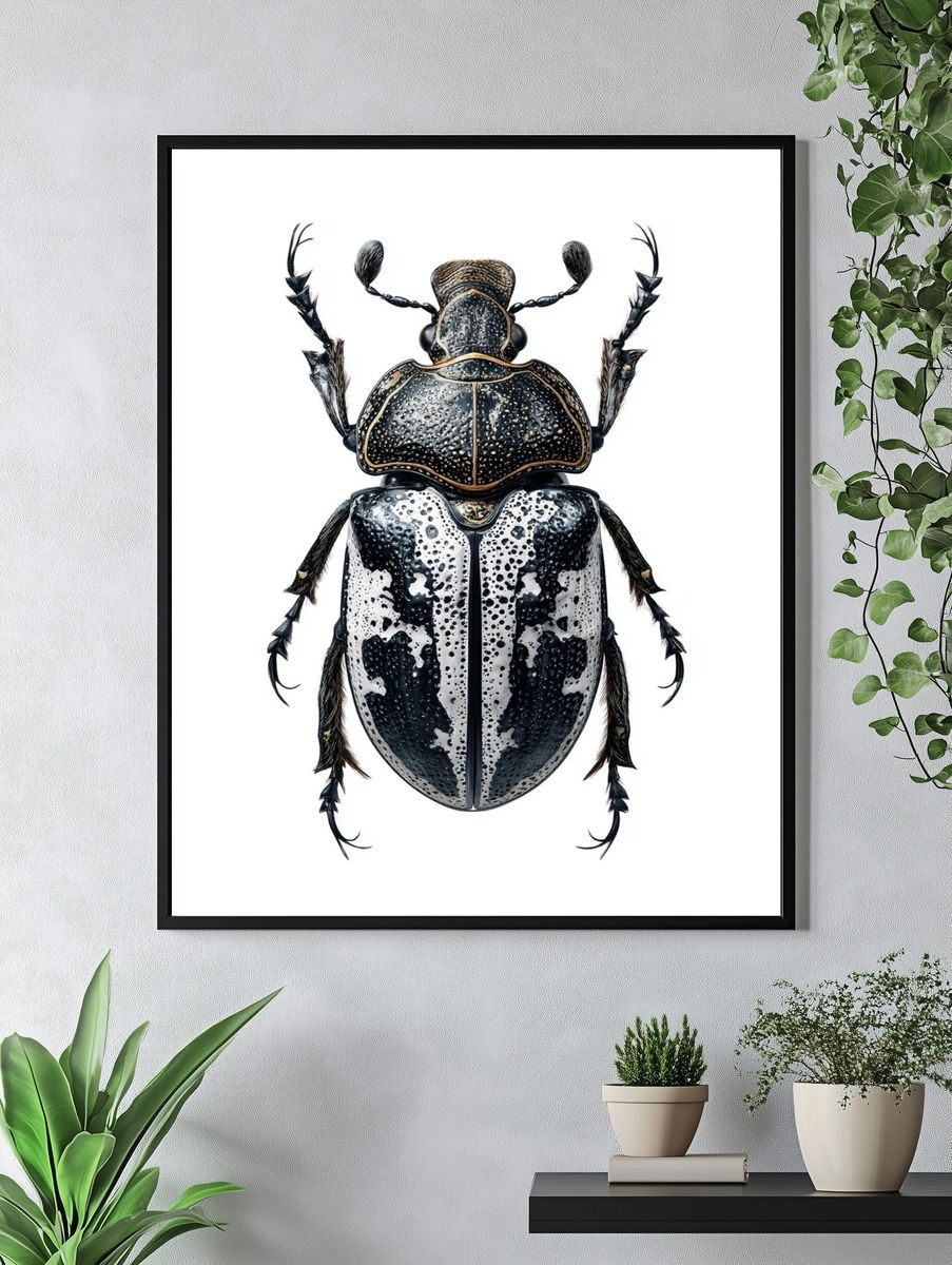 Detailed Beetle Illustration Poster. — room view 4