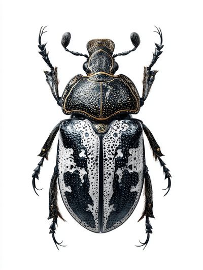 Detailed Beetle Illustration Poster. poster print