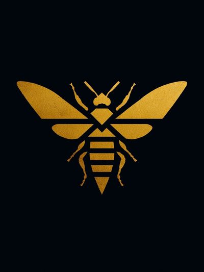 Golden Bee Illustration Poster. poster print