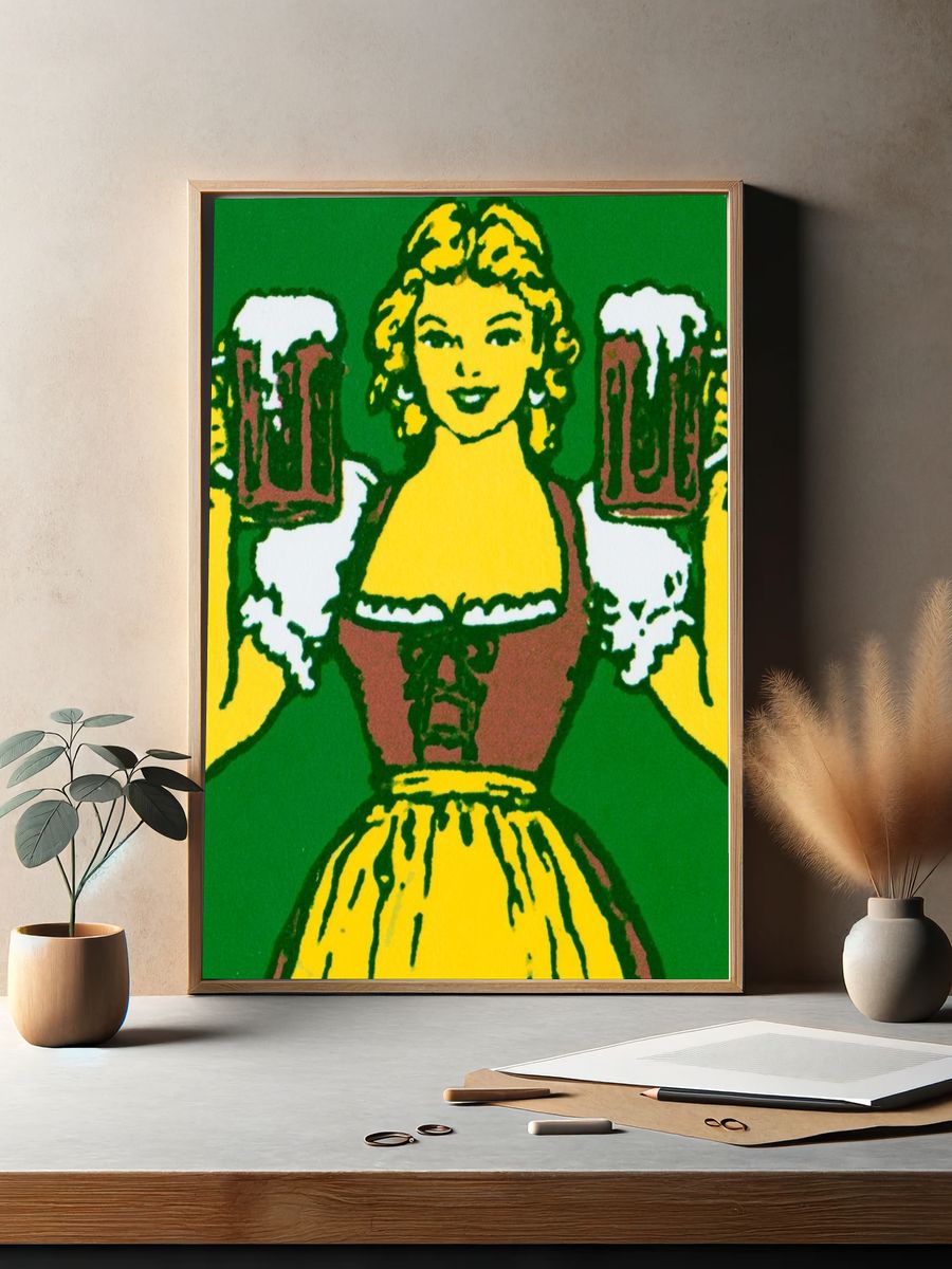 Beer Maiden Pop-Art Poster. — room view 2