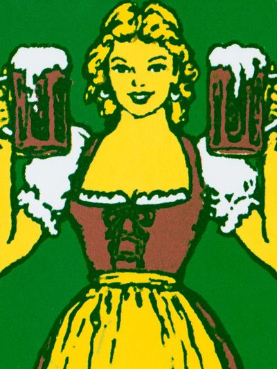 Beer Maiden Pop-Art Poster.