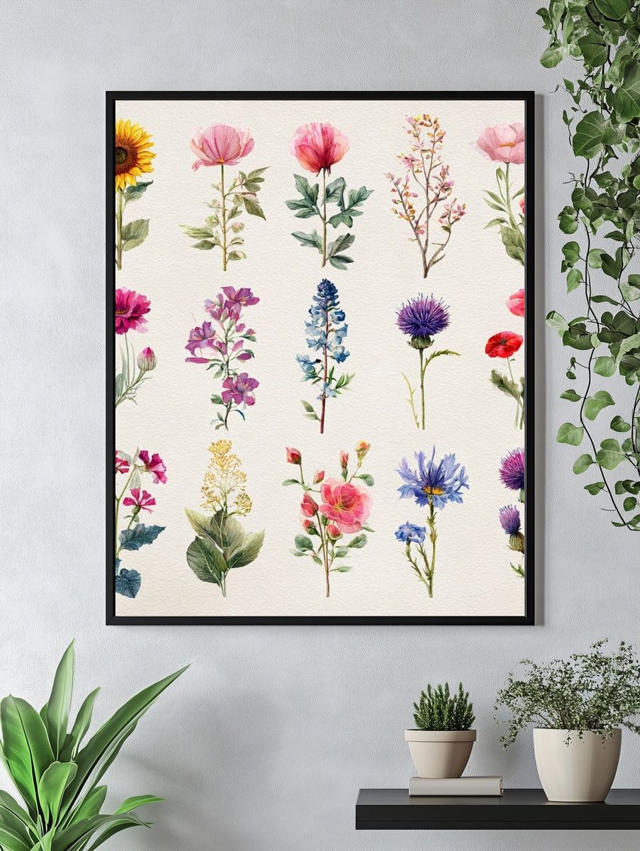 Botanical Flower Collection — Watercolor Print. — room view 4
