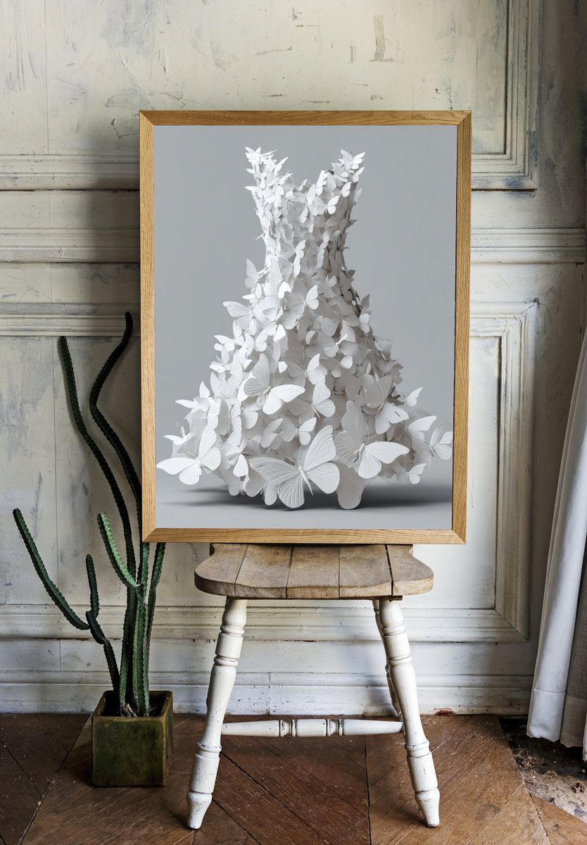 Butterfly Dress — Fine Art Print. — room view 1