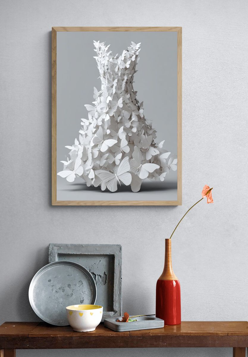 Butterfly Dress — Fine Art Print. — room view 3