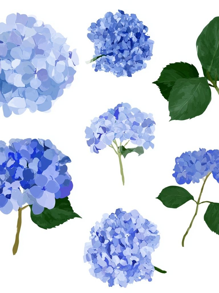 Blue Hydrangea Botanical Print. poster detail