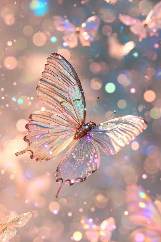 Glittering Butterfly — Illustration Print. poster — illustration art