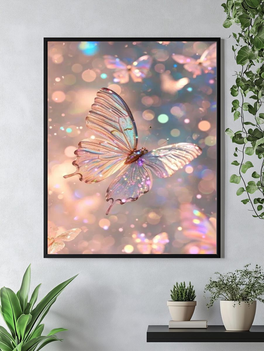 Glittering Butterfly — Illustration Print. — room view 4