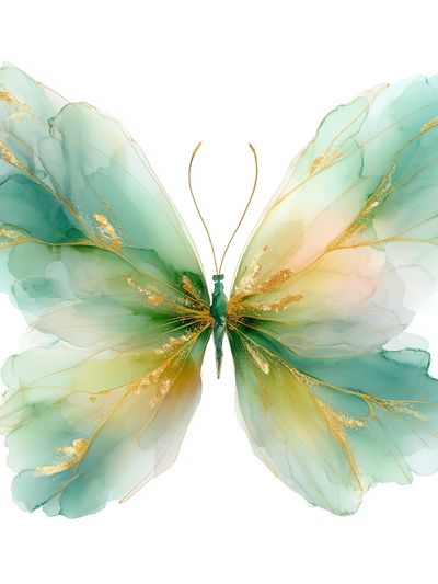 Elegant Butterfly Watercolor Poster. poster