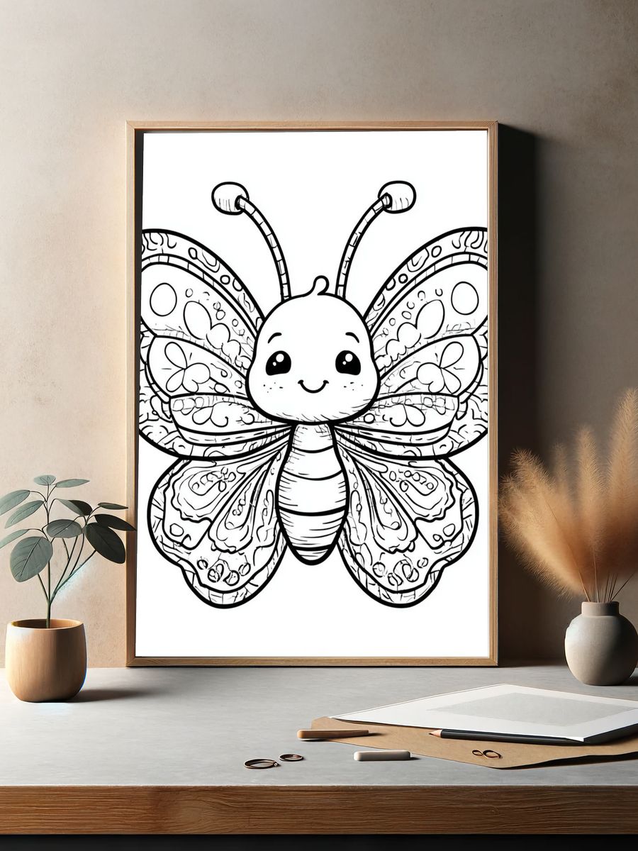 Butterflies on Black Background Poster. — room view 2