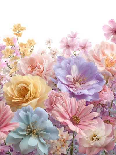 Pastel Floral Bloom Print. poster