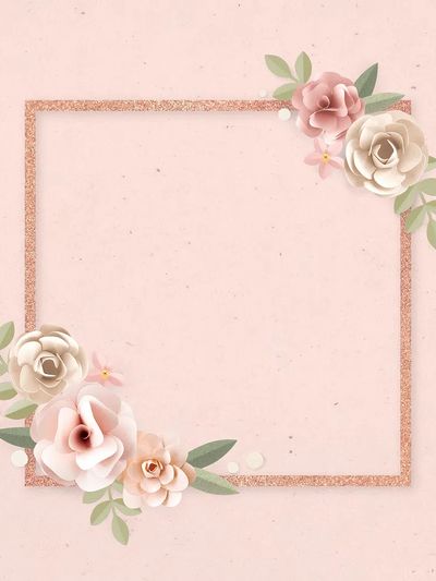 Square paper craft flower badge.