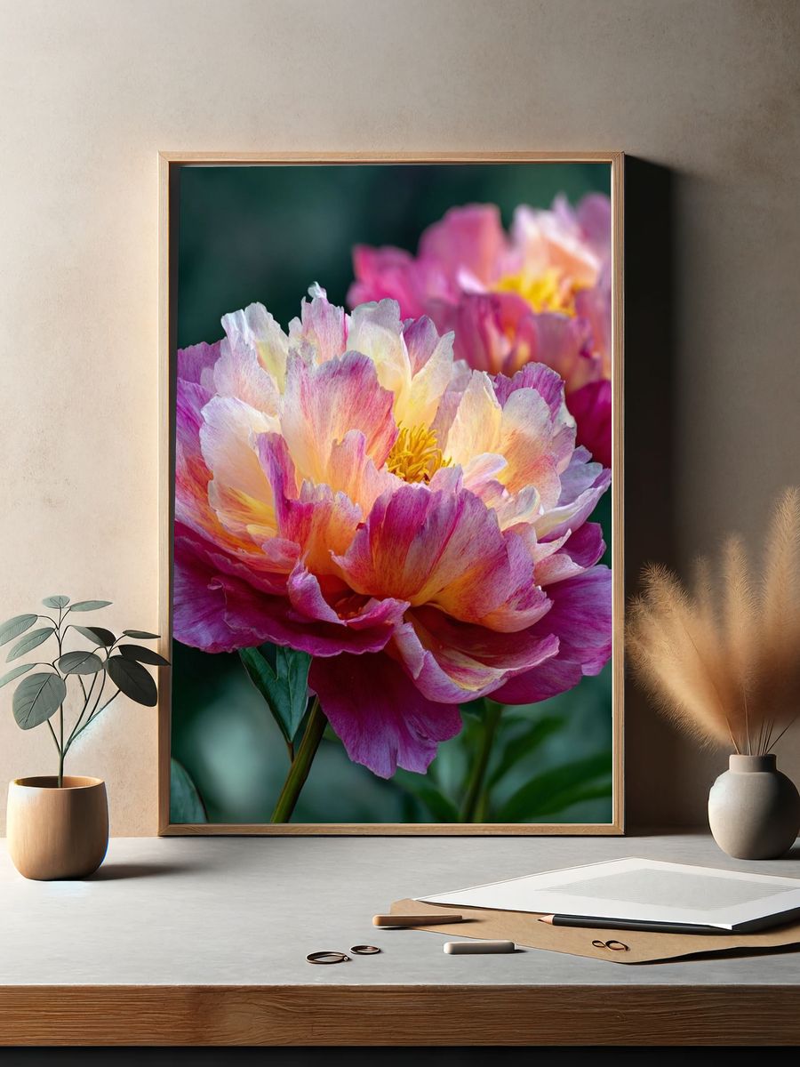 Vibrant Peony Floral Print. — room view 2