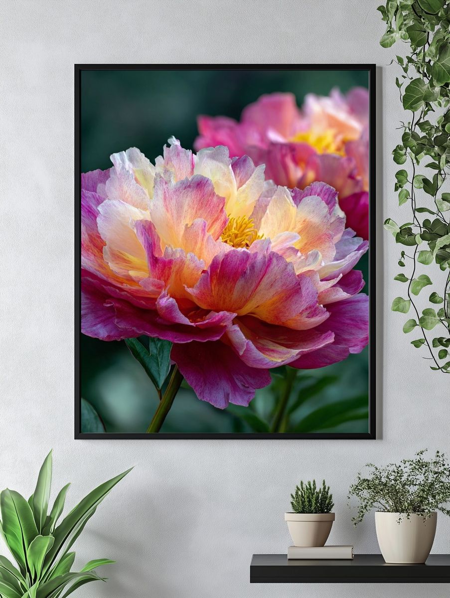 Vibrant Peony Floral Print. — room view 4